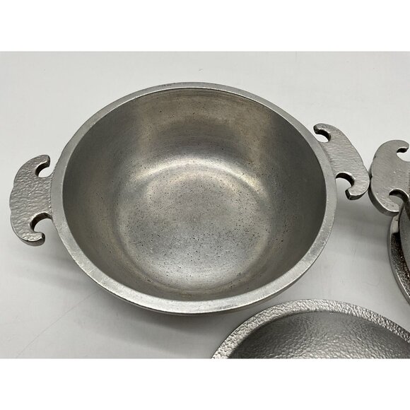 Guardian Service Hammered Aluminum Vintage 1940s Dutch Oven Cookware Set of 3 - Picture 8 of 14